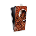 Дизайнерский вертикальный чехол-книжка для Huawei Y6II кофе текстуры