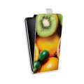 Дизайнерский вертикальный чехол-книжка для LG G7 Fit Фрукты текстуры