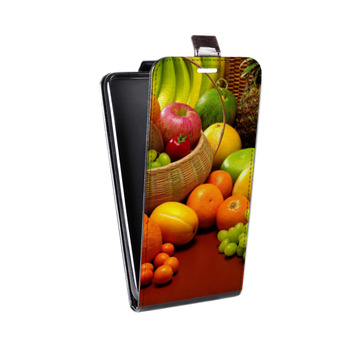 Дизайнерский вертикальный чехол-книжка для Iphone 7 Фрукты текстуры (на заказ)