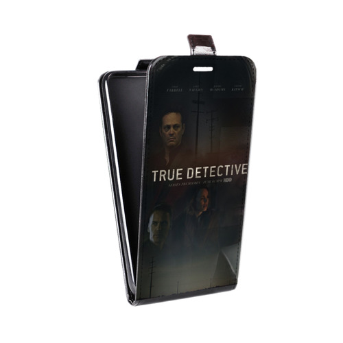 Дизайнерский вертикальный чехол-книжка для Huawei P10 Plus Настоящий детектив