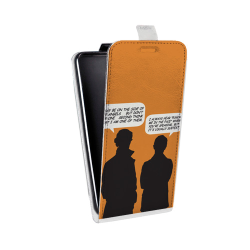 Дизайнерский вертикальный чехол-книжка для Samsung Galaxy Grand Шерлок