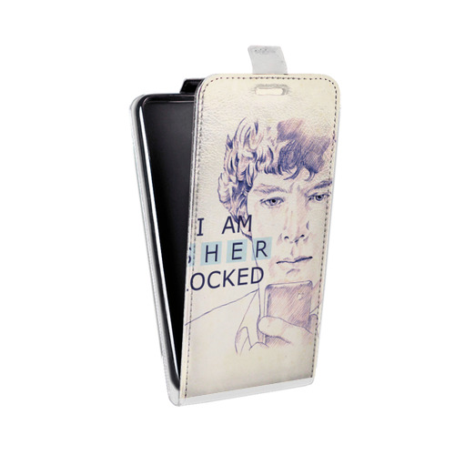 Дизайнерский вертикальный чехол-книжка для LG G7 Fit Шерлок