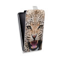 Дизайнерский вертикальный чехол-книжка для HTC Desire 12 Леопард