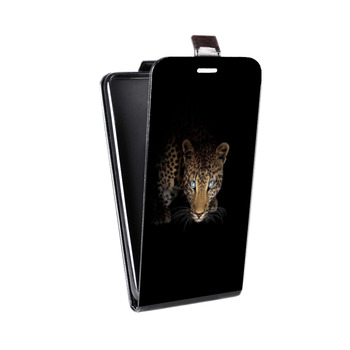 Дизайнерский вертикальный чехол-книжка для Alcatel One Touch Pop D5 Леопард (на заказ)