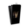Дизайнерский вертикальный чехол-книжка для Samsung Galaxy Grand Леопард