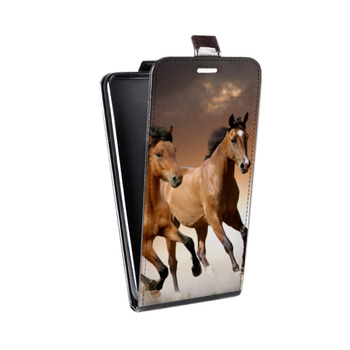 Дизайнерский вертикальный чехол-книжка для Iphone 7 Plus / 8 Plus Лошади (на заказ)