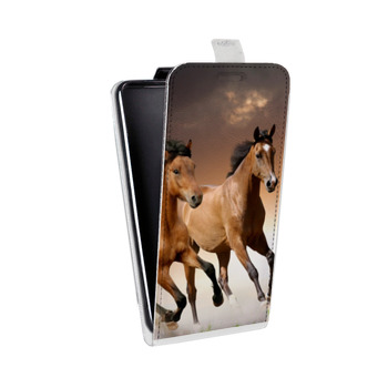 Дизайнерский вертикальный чехол-книжка для Samsung Galaxy A3 Лошади (на заказ)