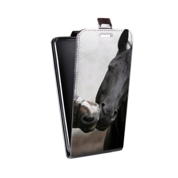 Дизайнерский вертикальный чехол-книжка для Huawei P9 Lite Лошади (на заказ)