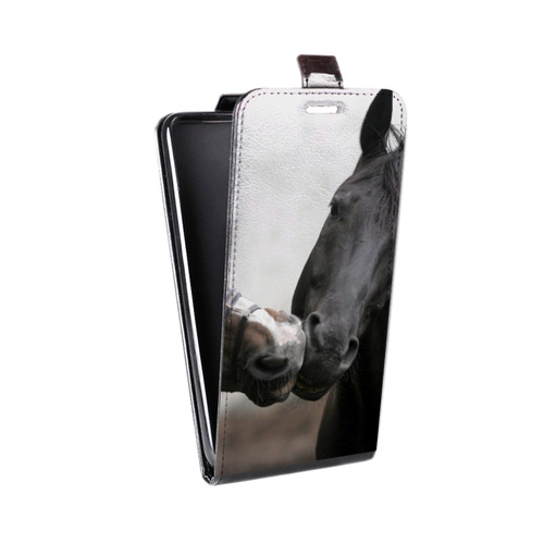 Дизайнерский вертикальный чехол-книжка для HTC Desire 728 Лошади