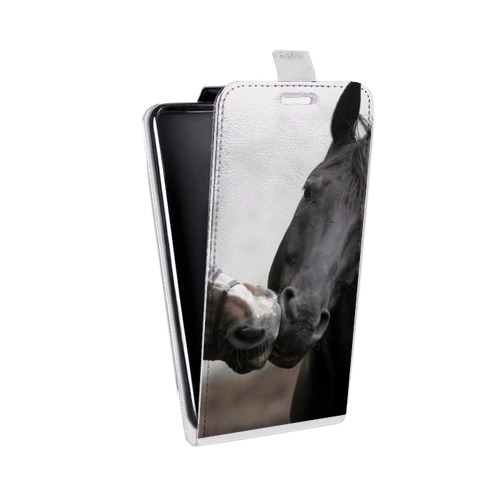 Дизайнерский вертикальный чехол-книжка для Iphone 12 Mini Лошади