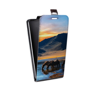 Дизайнерский вертикальный чехол-книжка для HTC U12 Plus Лошади (на заказ)