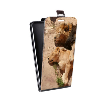 Дизайнерский вертикальный чехол-книжка для LG G5 Львы (на заказ)