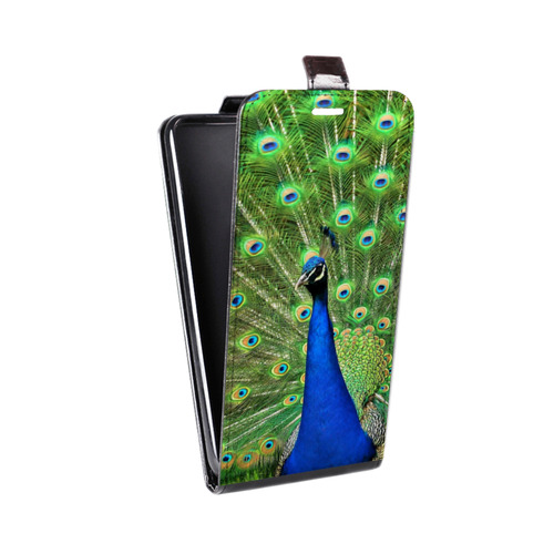 Дизайнерский вертикальный чехол-книжка для LG G7 Fit Павлины