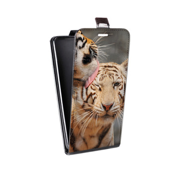 Дизайнерский вертикальный чехол-книжка для Iphone 7 Тигры (на заказ)