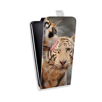 Дизайнерский вертикальный чехол-книжка для Samsung Galaxy Core Lite Тигры (на заказ)