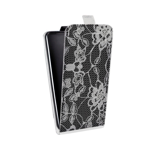 Дизайнерский вертикальный чехол-книжка для Iphone 12 Pro Черные кружева