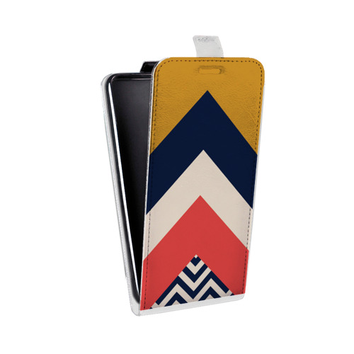 Дизайнерский вертикальный чехол-книжка для LG X Style Блоки шевроны