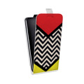Дизайнерский вертикальный чехол-книжка для LG X Style Блоки шевроны
