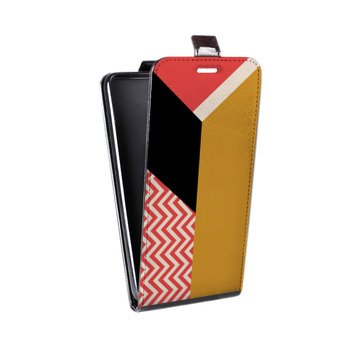 Дизайнерский вертикальный чехол-книжка для Samsung Galaxy S6 Edge Блоки шевроны (на заказ)