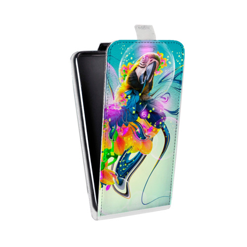 Дизайнерский вертикальный чехол-книжка для Iphone 5c Попугаи