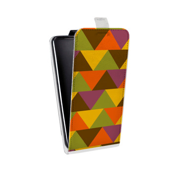 Дизайнерский вертикальный чехол-книжка для Samsung Galaxy S6 Edge Треугольные узоры (на заказ)