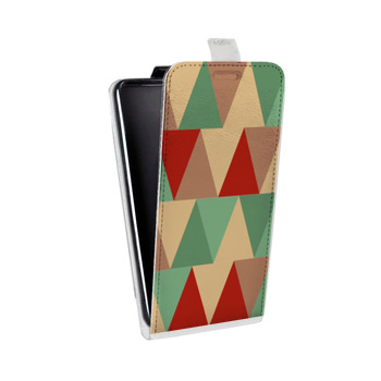 Дизайнерский вертикальный чехол-книжка для Alcatel One Touch Pixi 4 (4) Треугольные узоры (на заказ)