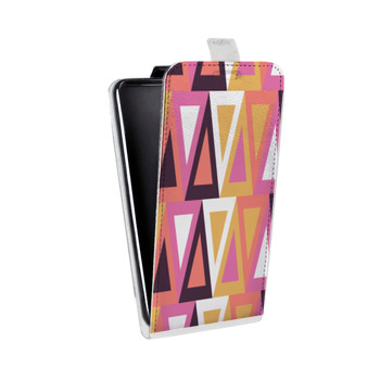 Дизайнерский вертикальный чехол-книжка для Sony Xperia E4g Треугольные узоры (на заказ)
