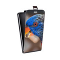 Дизайнерский вертикальный чехол-книжка для Motorola Moto E5 Plus Попугаи