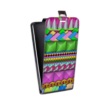 Дизайнерский вертикальный чехол-книжка для Alcatel One Touch Pop D5 Блестящее разноцветие (на заказ)