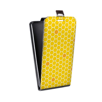 Дизайнерский вертикальный чехол-книжка для Samsung Galaxy J5 Пчелиные узоры (на заказ)