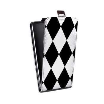 Дизайнерский вертикальный чехол-книжка для Sony Xperia E5 Черно-белые фантазии (на заказ)