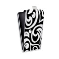 Дизайнерский вертикальный чехол-книжка для Samsung Galaxy A12 Черно-белые фантазии