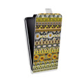 Дизайнерский вертикальный чехол-книжка для HTC Desire 601 Ацтекская флористика