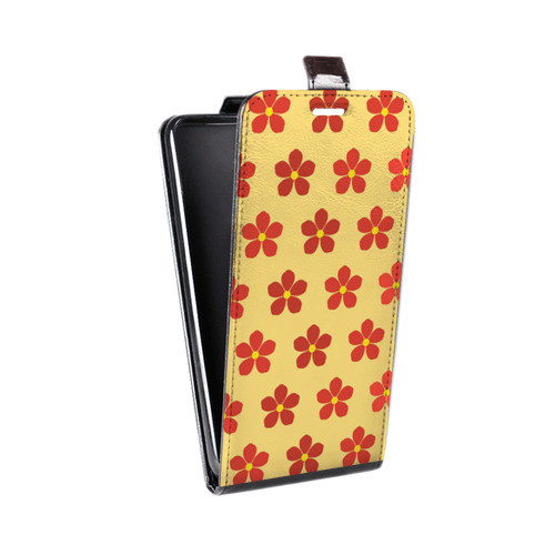 Дизайнерский вертикальный чехол-книжка для HTC Desire 516 Бежевые цветы