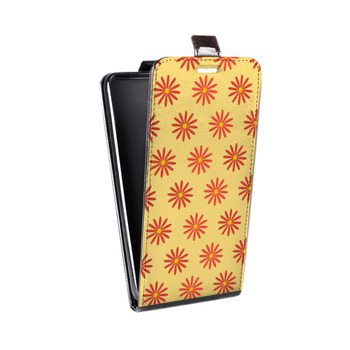 Дизайнерский вертикальный чехол-книжка для Alcatel One Touch Pop D5 Бежевые цветы (на заказ)