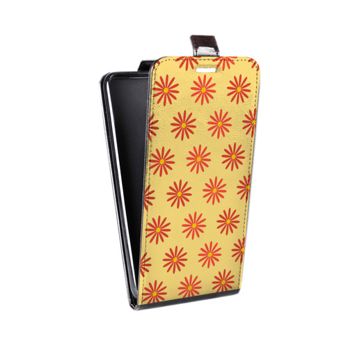 Дизайнерский вертикальный чехол-книжка для Asus ZenFone Live Бежевые цветы