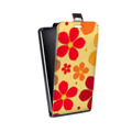 Дизайнерский вертикальный чехол-книжка для LG G3 (Dual-LTE) Бежевые цветы