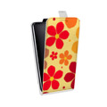 Дизайнерский вертикальный чехол-книжка для Iphone x10 Бежевые цветы