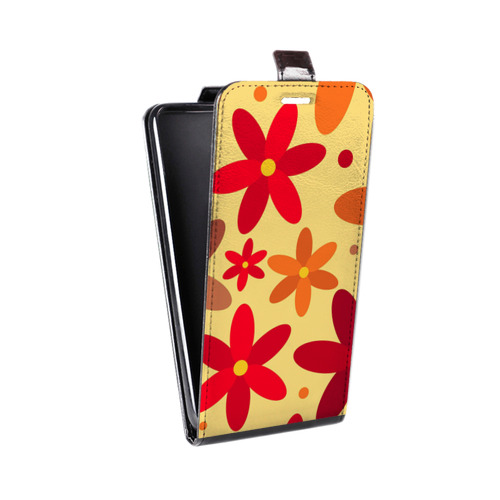 Дизайнерский вертикальный чехол-книжка для HTC One A9 Бежевые цветы
