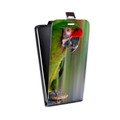 Дизайнерский вертикальный чехол-книжка для LG K10 Попугаи