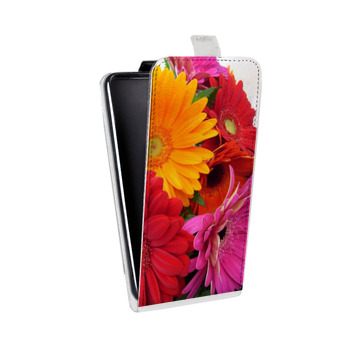 Дизайнерский вертикальный чехол-книжка для Samsung Galaxy S6 Edge Герберы (на заказ)