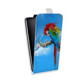 Дизайнерский вертикальный чехол-книжка для HTC Desire 601 Попугаи
