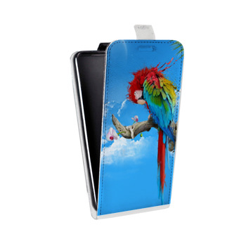 Дизайнерский вертикальный чехол-книжка для Alcatel One Touch Pop D5 Попугаи (на заказ)