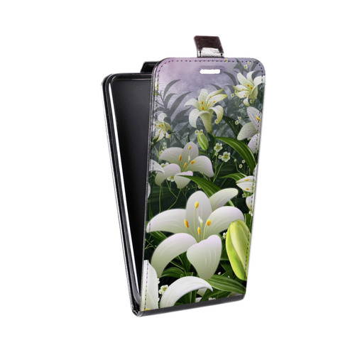 Дизайнерский вертикальный чехол-книжка для LG Optimus G2 mini Лилии