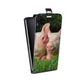 Дизайнерский вертикальный чехол-книжка для HTC Desire 616 Свинки