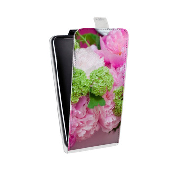 Дизайнерский вертикальный чехол-книжка для HTC Desire 300 Пионы (на заказ)