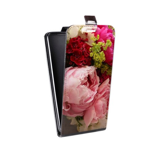 Дизайнерский вертикальный чехол-книжка для HTC Desire 530 Пионы