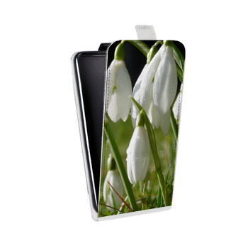Дизайнерский вертикальный чехол-книжка для Samsung Galaxy Core Lite Подснежники (на заказ)