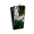 Дизайнерский вертикальный чехол-книжка для HTC U Ultra Подснежники