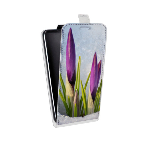 Дизайнерский вертикальный чехол-книжка для Samsung Galaxy Trend Lite Подснежники